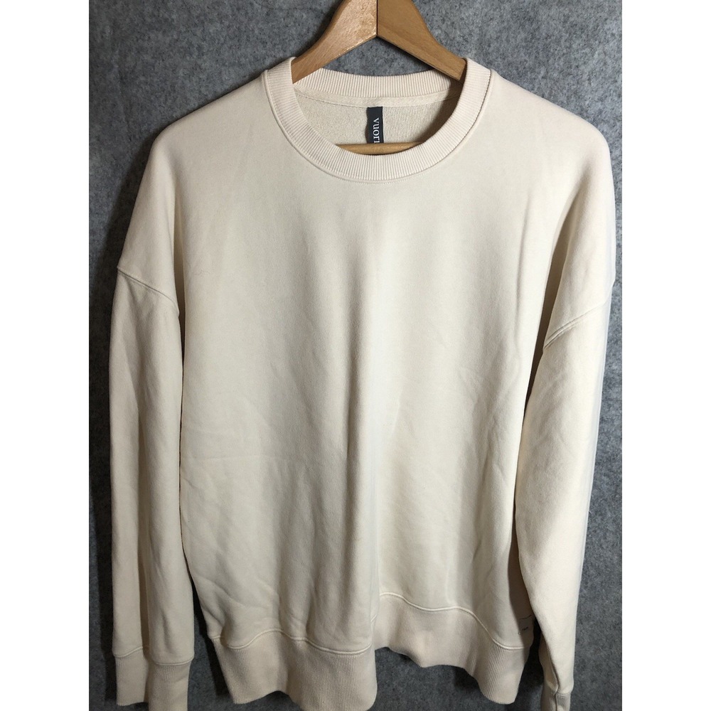 Vuori Sweatshirt Mens Large Ivory Performance Sports Casual Classic